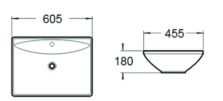 Раковина наклдадная (60,5х45,5) SantiLine SL-1015