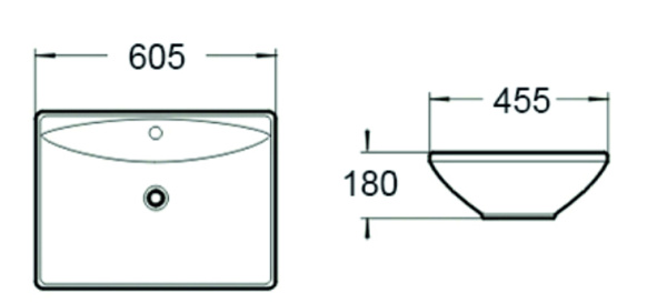 Раковина наклдадная (60,5х45,5) SantiLine SL-1015