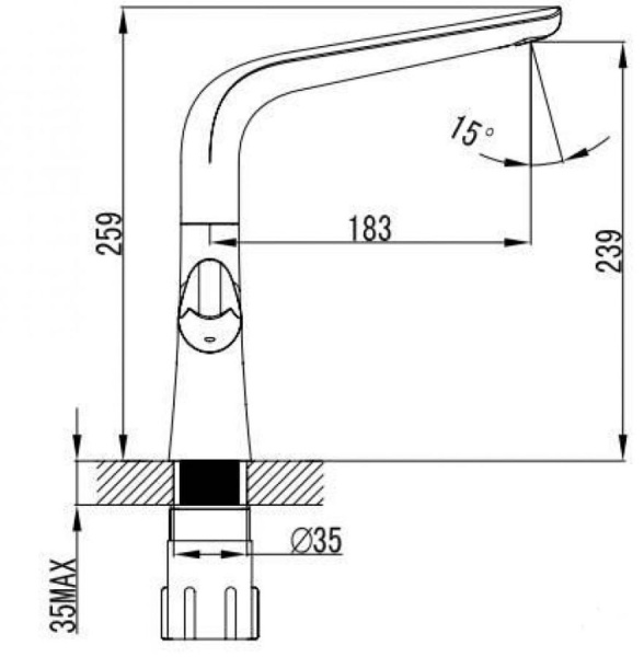 Смеситель для кухонной мойки  KAISER Suer (46133)