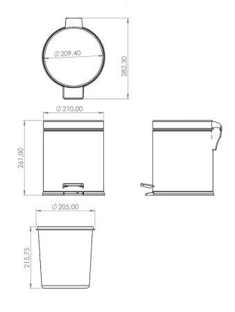Ведро для мусора Berges Wasserhaus 121006
