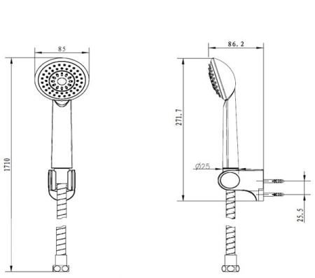 Душевой набор Bravat ECO D288CP-RUS