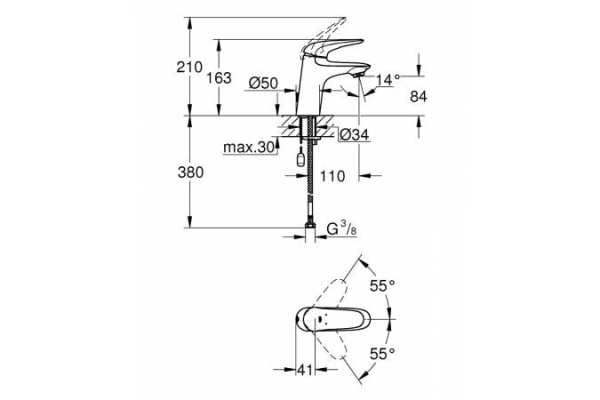 Смеситель для раковины GROHE Eurostyle New 23714 003 (23714003) хром 