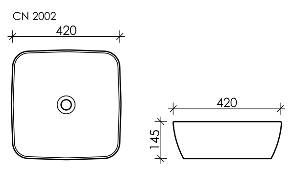 Раковина накладная (42х42) Ceramica Nova CN2002