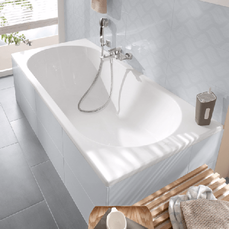 Акриловая ванна 180 см Villeroy & Boch O.Novo UBA180CAS2V-01+U99740000