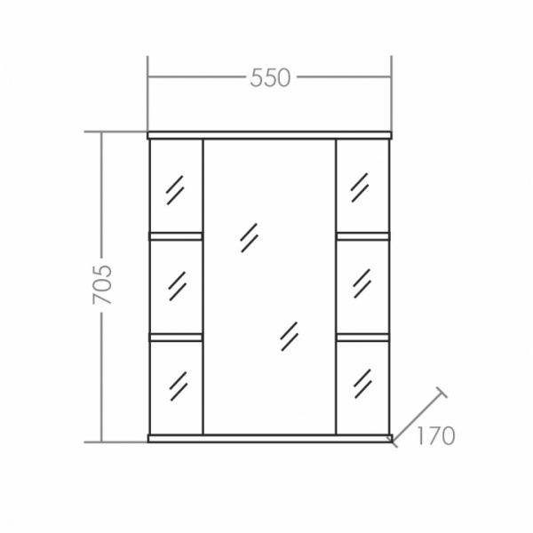 Зеркальный шкаф (55х70)  СаНта Герда 55 101020