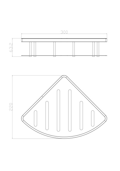 Полка для ванной угловая WONZON & WOGHAND, темный графит WW-4132-BGM