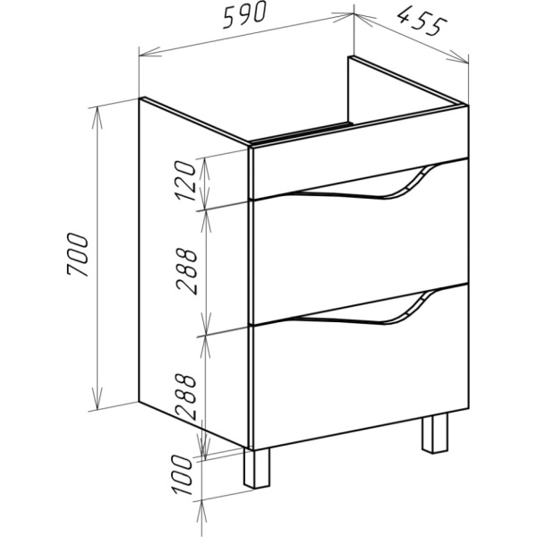 Тумба под раковину Bellezza Эйфория 60 4639109660073