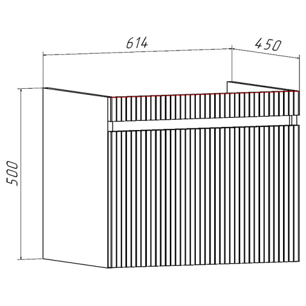 Тумба под раковину Runo железный камень  Модена 65 (00-00001424)