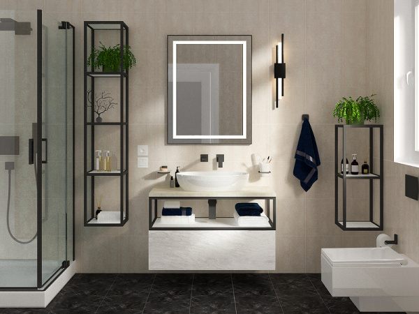 Тумба под раковину Cezares CADRO-100-1C-SO-BG-BLUM