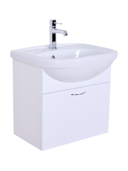 Тумба без раковины подвесная c раковиной Orange Лайт LRA-45TUW+RA белый глянец