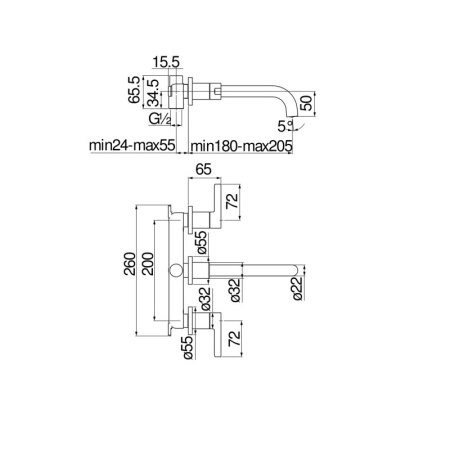 Смеситель для раковины Nobili Lira LR116298/1T1BM