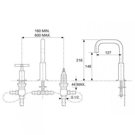 Смеситель для раковины Jacob Delafon Purist E144063-CP