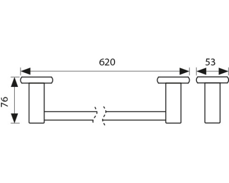 Держатель полотенца(прямой) KAISER хром (цинк) (KH-1707)