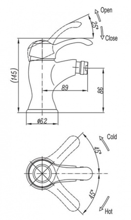 Смеситель для биде Cezares BS1-01