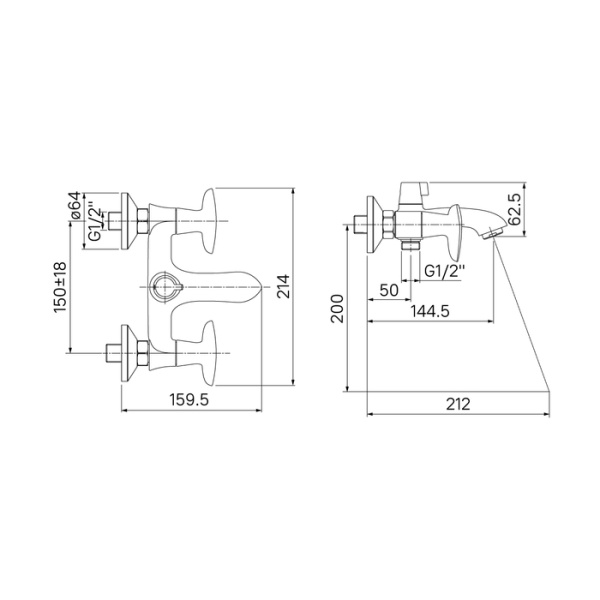 Смеситель для ванны IDDIS Copter (COPSB02i02WA)