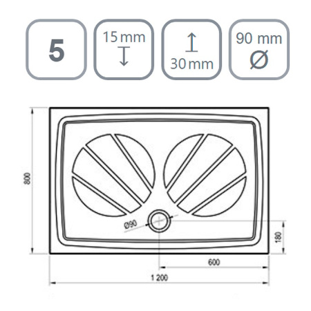 Душевой поддон Ravak Gigant Pro 120x80 XA03G401010WM