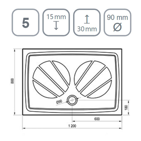 Душевой поддон Ravak Gigant Pro 120x80 XA03G401010WM