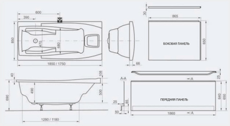 Ванна акриловая Ravak You 175х85 C021000000