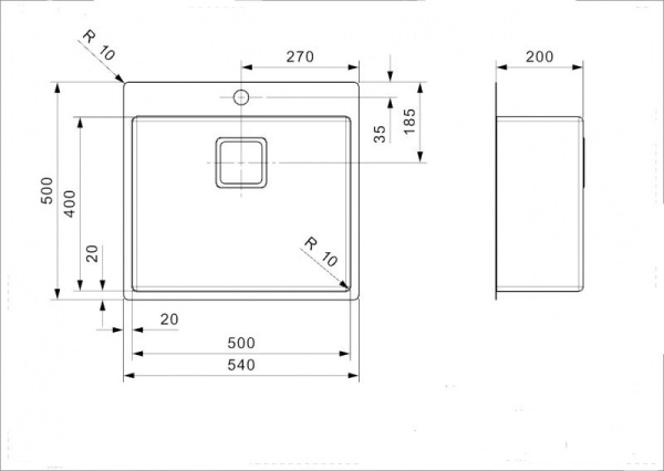 Мойка кухонная Reginox Texas tapwing L (50х40) 42934