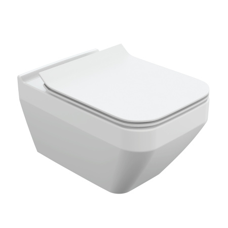 Подвесной унитаз безободковый Cersanit CREA SQUARE Clean On DPL EO slim 63115