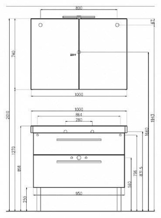 Тумба под раковину Villeroy&Boch 95 2day2 A99500E9