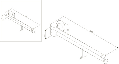 Двойная вешалка-вертушка для полотенец Am.Pm Like A8032600 Двойная вешалка-вертушка для полотенец Am.Pm Like A8032600