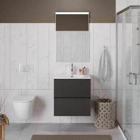 Тумба под раковину 60 BelBagno Uno UNO-600-2C-SO-GSO темно-серый матовый, без раковины