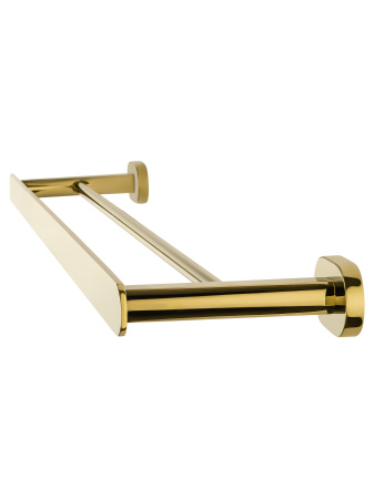 Полотенцедержатель двойной WONZON & WOGHAND FIRST, глянцевое золото WW-8411-LG