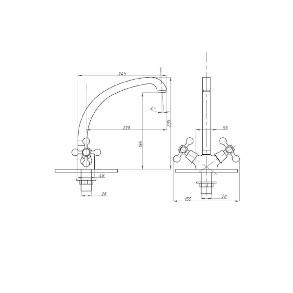 Смеситель для кухни FAUZT FZs-293-32 тип См-МДЦБА