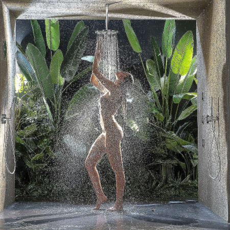 Душевая система с термостатом Bossini Apice L10507.073 черный матовый