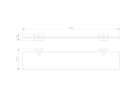 Стеклянная полка для ванной WONZON & WOGHAND GRAFFITY, темный графит WW-9327-BGM
