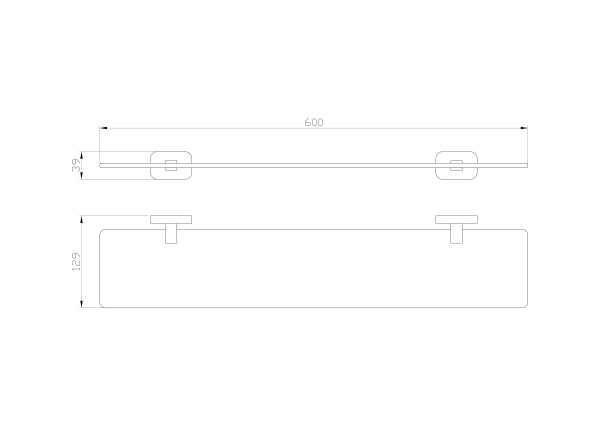 Стеклянная полка для ванной WONZON & WOGHAND GRAFFITY, темный графит WW-9327-BGM