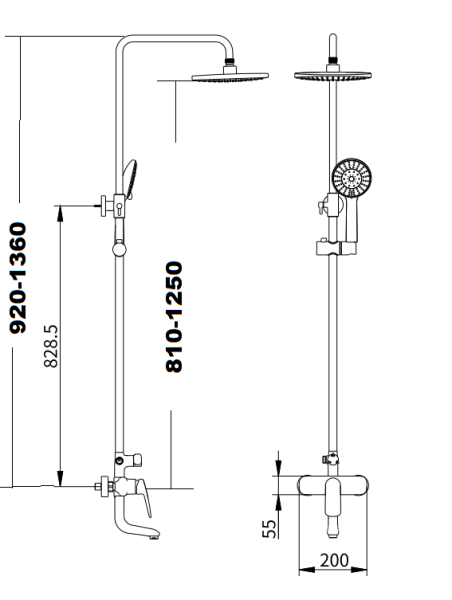 Душевая система с изливом Savol SK-H7401 Душевая система с изливом Savol SK-H7401