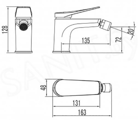 Смеситель для биде Lemark Bronx (LM3708BL)