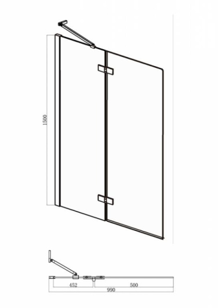 Шторка на ванну Bravat Alfa BG100.5212A