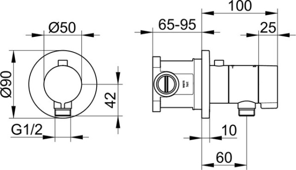 Термостат для душа Keuco IXMO 59554010021