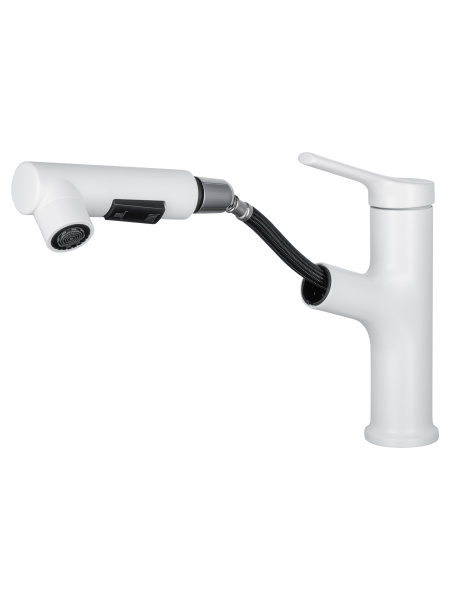 Смеситель для раковины с выдвижным изливом WONZON & WOGHAND, белый матовый WW-A40862-MW Смеситель для раковины с выдвижным изливом WONZON & WOGHAND, белый матовый WW-A40862-MW