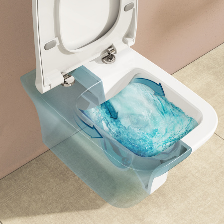 Подвесной унитаз безободковый Vitra Zentrum Square 7484B003-0075 без сиденья