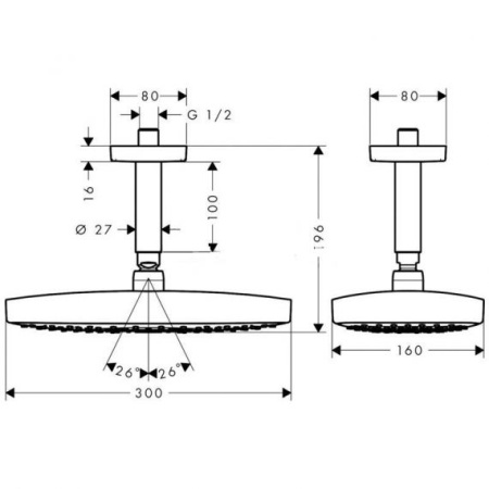 Верхний душ Hansgrohe Raindance Select Е 26608400