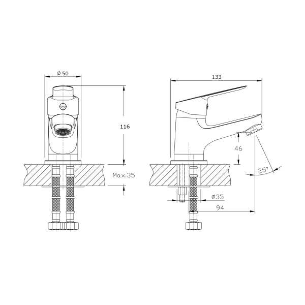 Смеситель для раковины RUSH Crete CR3535-11 Смеситель для раковины RUSH Crete CR3535-11