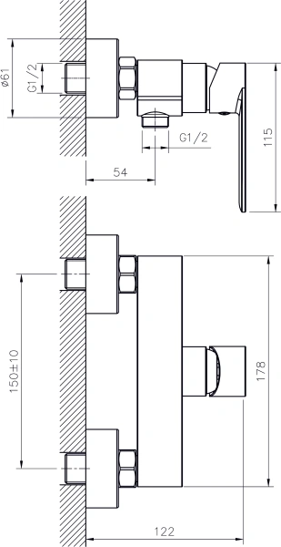 Смеситель для душа RUSH Luson LU1630-63
