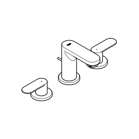 Смеситель для раковины на 3 отверстия Grohe Eurosmart Cosmopolitan 20187 000 (20187000) хром