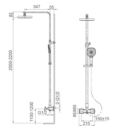 Душевая система WONZON & WOGHAND SHAKESPEARE, Темное золото WW-654602-DG