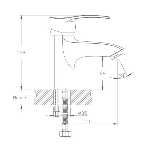 Смеситель для раковины Haiba HB1070 Смеситель для раковины Haiba HB1070