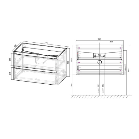 База под раковину Vincea Vico 800 VMC-2V800GW