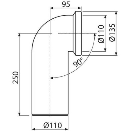 Колено для унитаза AlcaPlast A90-90