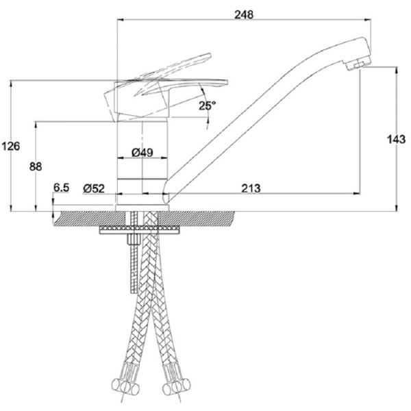 Смеситель для кухонной мойки  KAISER Planet (14033)