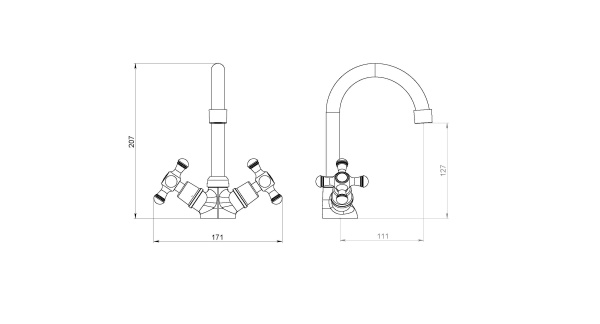 Смеситель для раковины Damixa RedBlu Retro 230210000