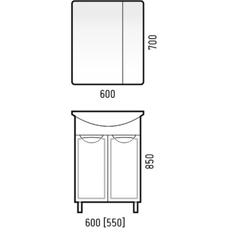 Зеркальный шкаф (60х70) Corozo Монро 60 SD-00000724