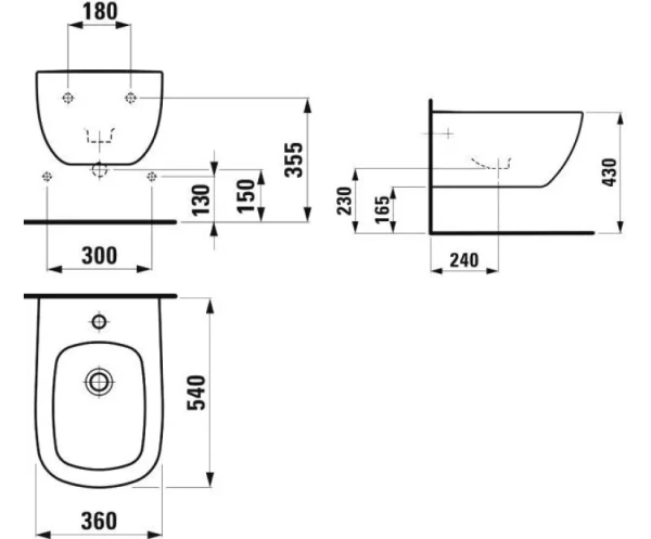 Биде подвесное Laufen Palomba 8.3080.1.000.304.1